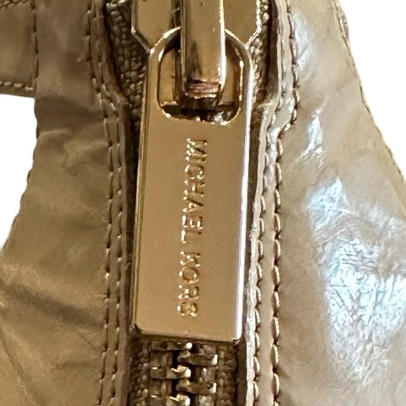 Michael Kors strappy peep toe stilettos in sand coloured patent leather - Picture 9 of 15
